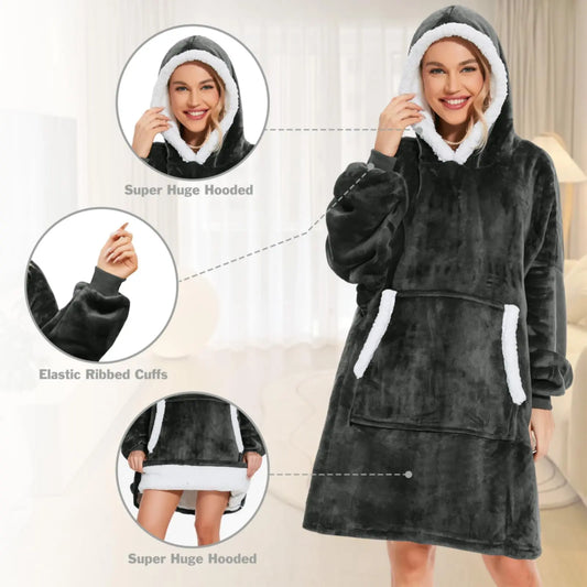 Duks ćebe sa rukavima i kapuljačom (univerzalna veličina)