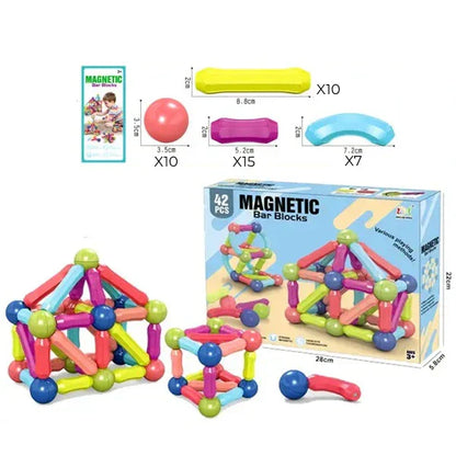 Magnetni set štapića i kugli za kreativnu igru i učenje