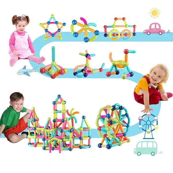 Magnetni set štapića i kugli za kreativnu igru i učenje