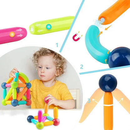 Magnetni set štapića i kugli za kreativnu igru i učenje