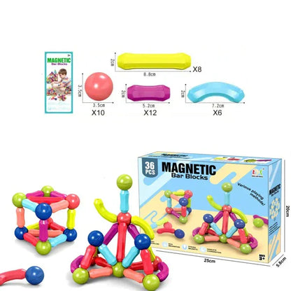 Magnetni set štapića i kugli za kreativnu igru i učenje